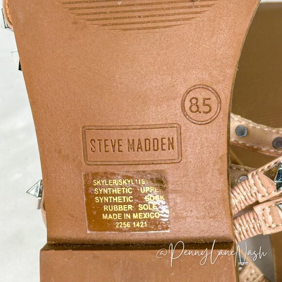 Steve Madden Skyler Studded Faux Leather Sandals Size 8.5 - Picture 7 of 7